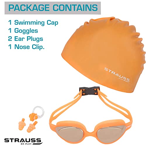 Image of STRAUSS Swimming Goggles Set, (Orange) Swimming Goggles Set, (Grey)