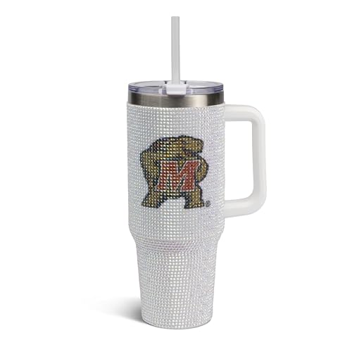 Image of The Memory Company Officially Licensed 40oz White Bling Game Day Tumbler, University of Maryland, College Park