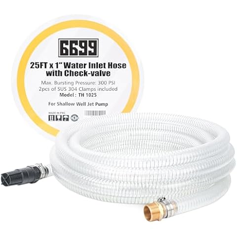 6699 25FT Suction Hose with Brass Adapter Cover