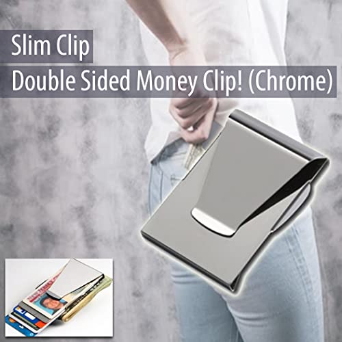Double Sided Money Clip Sleek Slim Design Holds Up To 30 Bills License & 6 Credit Cards for Men Women Gift (Chrome), One Size4
