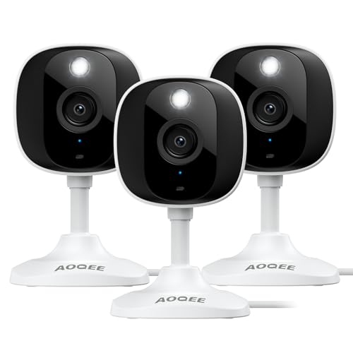 AOQEE 2K Wireless Indoor/Outdoor Camera 3-Pack (Plug-in, Local Storage)