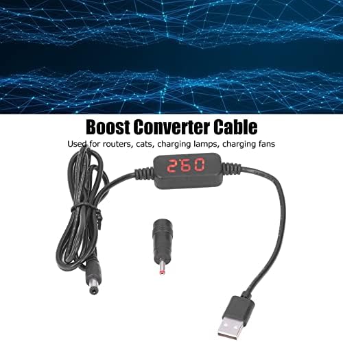 Eujgoov Cyfrowy Wyświetlacz USB Boost Converter Cable Step-up Volt Transformer Regulator Mocy Linii do ładowarki Power Bank(5V to 12V)