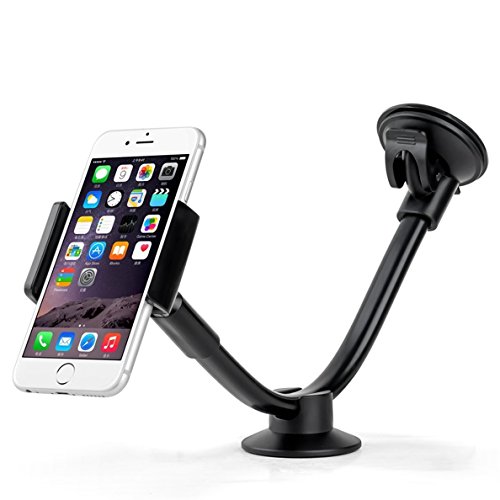 Car Mount,DHYSTAR Cell Phone and Mini Tablet Windshield Dashboard Long Arm Car Holder