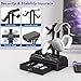 KDD Headphone Stand with Drawer - Rotatable Headset & Detachable Controller Holder for Desk - Multifunctional Organizer with Device Slot for Phones, Tablets - Universal for Gaming Accessories