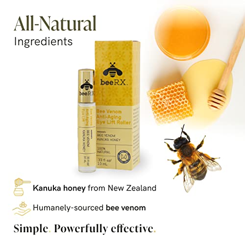 Bee Rx Anti-Aging Eye Lift Roller With Kanuka Honey - Instant Firming Eye Cream For Wrinkles, Fine Line Under Eye Serum #TOP2