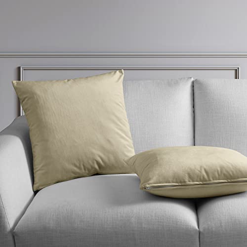 Image of HPD Half Price Drapes Cushion Cover 18 x 18 Heritage Plush Velvet - VPYC-198602-CC18PR - Pair, Macchiato Beige