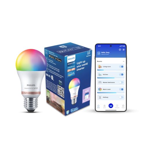 Philips Wiz Wi-Fi Enabled E27 12-Watt LED Smart Bulb, Compatible with Amazon Alexa and Google Assistant(16M Colours +Shades of White + Dimmable + Tuna