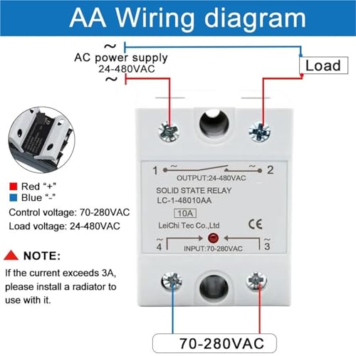 Solid state relay monophasé SSR 40A 60A 80A commutation rapide - 6