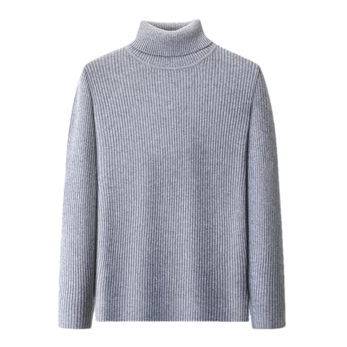 Men High Collar Knitwear Slim Fit Inner Wear Long-Sleeved Sweater All-Match T-Shirt Gray9 XL
