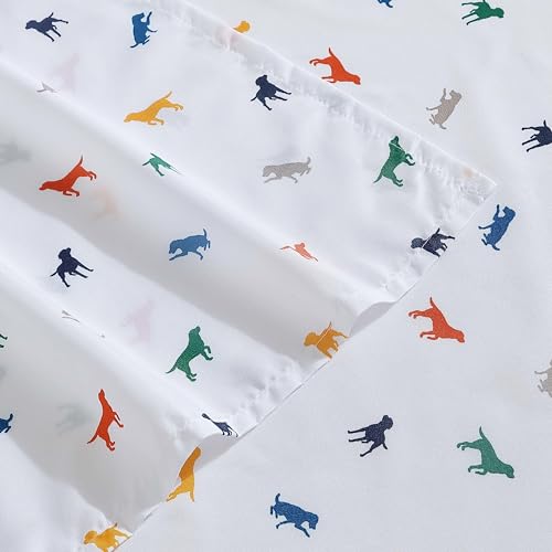 Image of Eddie Bauer Kids - Full Sheet Set, Ultra-Soft Microfiber Bedding with Fully Elastic Fitted Sheet, Kids Bed Set with Pillowcases, Easy Care Bedding (Buddy the Dog)