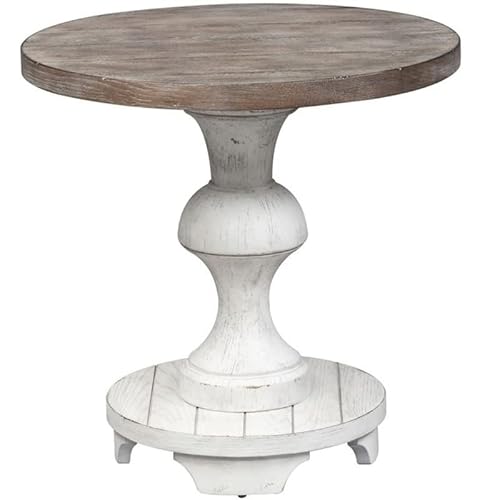 Liberty Furniture Industries Sedona Round End Table, W26 X D26 X H24, White #TOP23