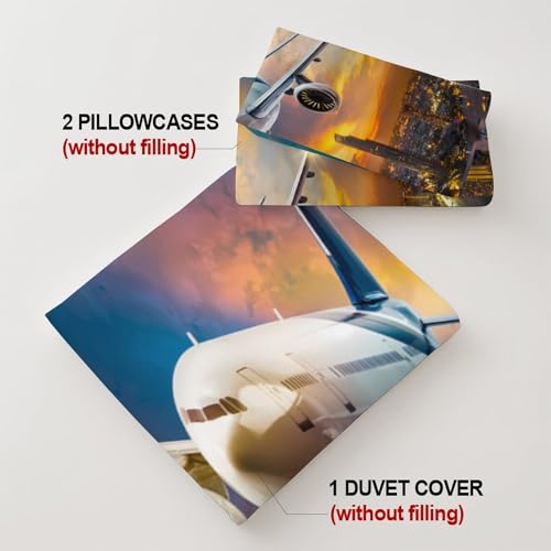 Drap housse avion coucher de soleil en microfibre douce 90x200cm pour un lit d'enfant - 8