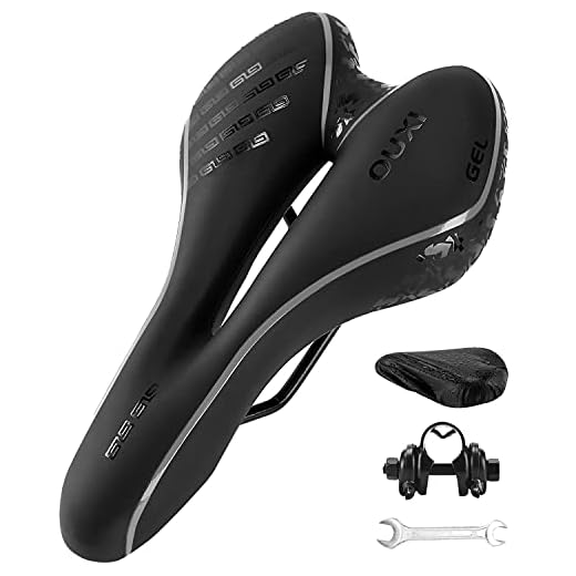 OUXI Selle de Vélo, Selle Velo Gel Ultra Confortable Ergonomique Imperméable Respirante Absorbant Les Chocs Creux Siège de Vélo pour Vélo VTT Vélo Route Vélo Ville Homme et Femme