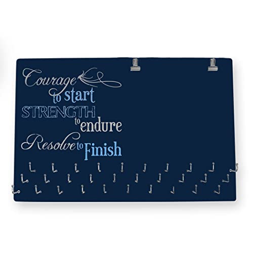 Gone For A Run Hooked On Medals And Bibs | Medal Hanger And Bib Display Courage, Strength, Resolve White #TOP1