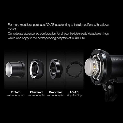 Godox Ad300 Pro Ad300Pro Ttl Outdoor Flash - 300W 2.4G With 2600Mah Lithium Battery 1/8000 Hss 5600±100K Flash Strobe Monolight Compatible With Nikon Canon Sony Fuji Olympus Panasonic Camera #TOP7