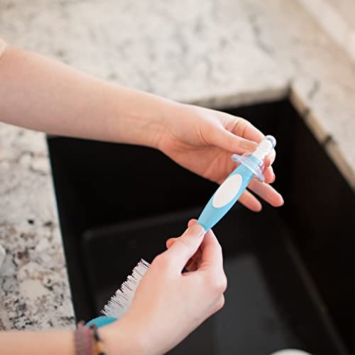 Dr. Brown's Reusable Sponge Baby Bottle Cleaning Brush Set with Suction Cup Stand, Scrubber and Nipple Cleaner, Blue, 3… - Image 6