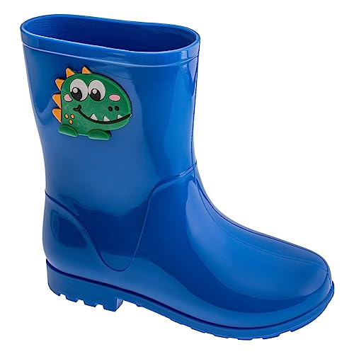 Bota Galocha Infantil Calçado Proteção Chuva Impermeável Coturno Arco-Íris Baby (Azul Jasmim, br_foo