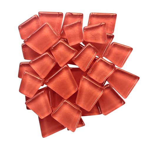 CRAFT BASKET® Glossy Trapezoid Glass Mosaic Tiles (60 Colours), DIY Mosaic Art, Craft Projects, Decoration, Crystal Glass Mosaic Tiles (RD 200 [Indian Red], 100 g)