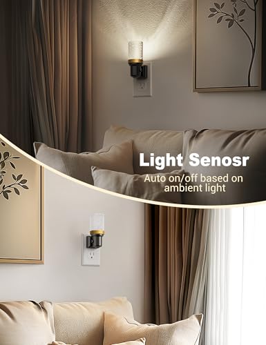 Image of JandCase Night Light, Dimmable Night Lights Plug into Wall, Auto On /Off Light Sensor Nightlight, 5000K Daylight White 0-100LM Brightness LED Night Light, Bathroom Hallway Bedroom Decoration