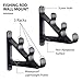 Horizontal Rod Rack for Fishing Rod Wall Rack Storage-Ultra Sturdy Strong Weatherproof Holds 3 Rods- Space Saving for Fishing Rods，Hiking Poles, Ski Poles, Hockey Sticks and Cue