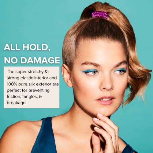 SILKE Hair Ties - Luxurious Silk Scrunchies for All Hair Types - 6 Pack, Black, 1 count (Pack of 6) - Image 3