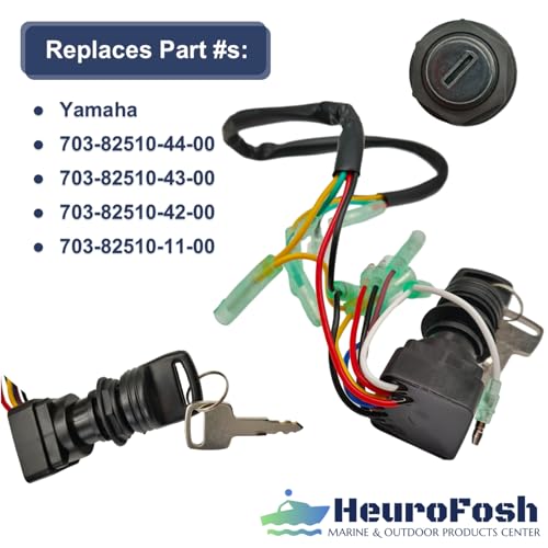 HeuroFosh 703 82510 43 00 Remote Control Box Ignition Switch Key Assy for Yamaha 2 & 4 Stroke 6-300 HP Outboard Motors 703 82510 42 00