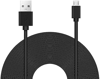 33Ft 10M Power Extension Cable Micro USB Charging Cord Compatible for Arlo Q Security Camera, Wyze Cam/Wyze Cam Pan, Yi Home Cam, Nest Cam, Blink XT Camera, Clever Dog Camera, Netvue Cam(33Ft - Black)