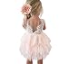 Topmaker Backless A-line Lace Back Flower Girl Dress (6-12 Month, Pink)