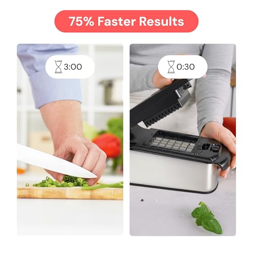 Fullstar Vegetable Chopper and Spiralizer - Food Chopper with Container, Fruit Slicer, Kitchen Gadgets & Accessories, Home Essentials (9 in 1, Stainless Steel)