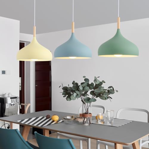 Suspension industrielle bois blanche pour ilot de cuisine et bureau design