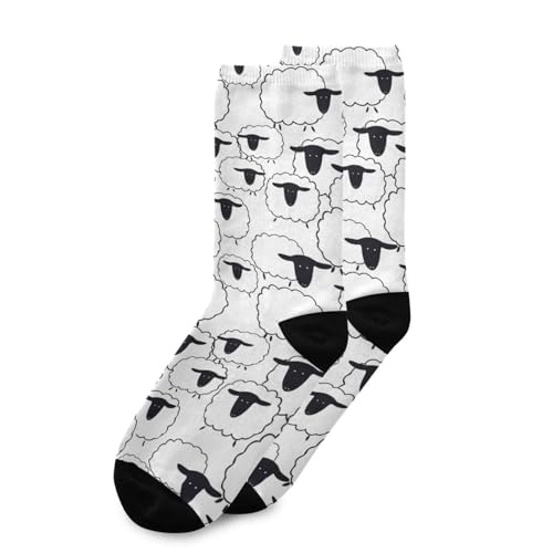 White Black Sheep Socks Women Men Short Stockings Unisex Sock for Running Athletic Hiking Cycling 1 Pair3