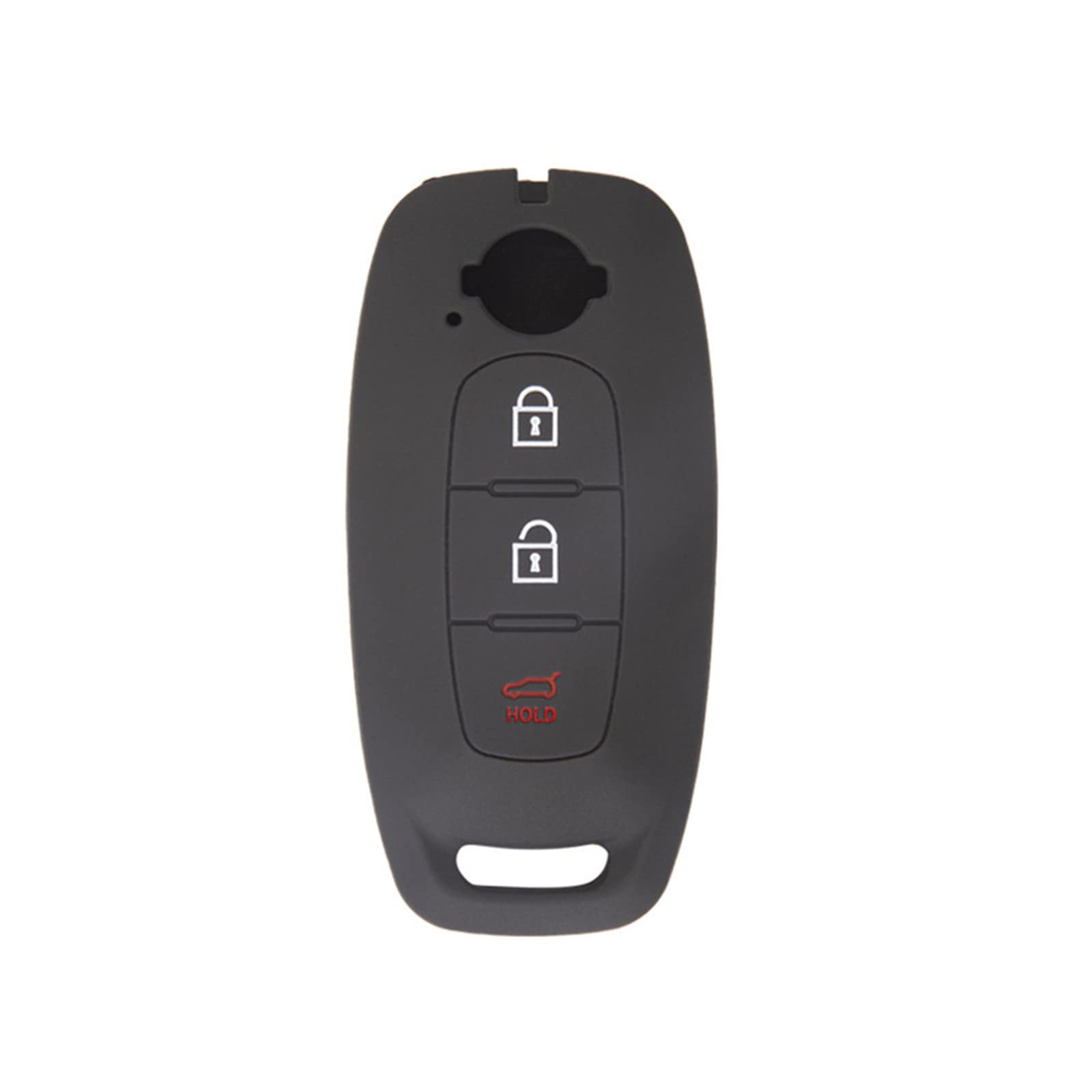 OTMIK Custodia in silicone per chiave auto, adatta per Nissan Qashqai Altima 2023, accessori (nero), 8,6 x 4,2 x 1,6