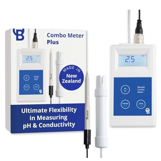 Bluelab METCOMPLUS Combo Meter PLUS for pH, Temperature, and Conductivity in Water and Soil with Easy Calibration, Digital Nutrient (TDS) Testing Kit for Hydroponic System and Indoor Plant Grow