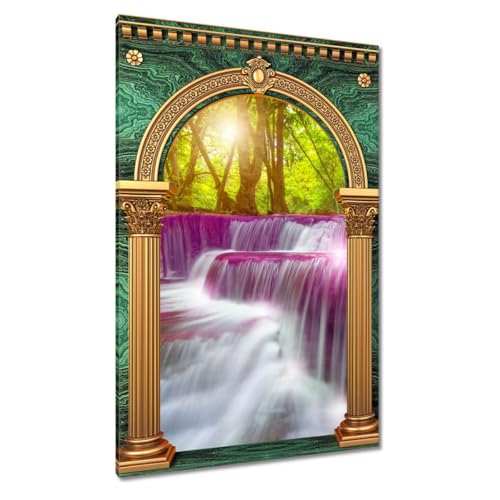 Toile imprimée cascade colorée 80x120 cm pour une ambiance zen et colorée