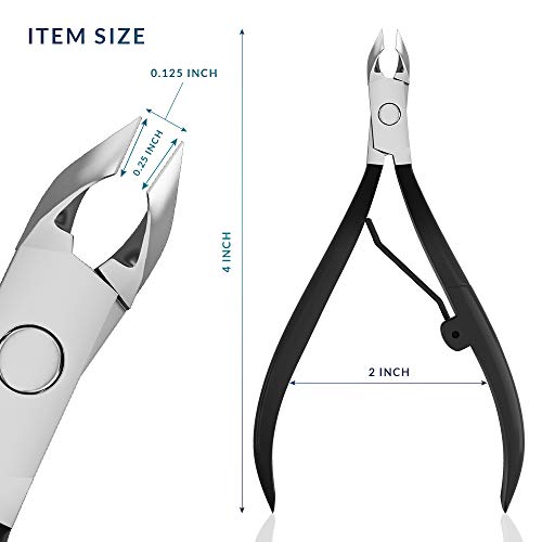 Cuticle Trimmer with Cuticle Pusher - Andlane Professional Stainless Steel Cuticle Nippers, Remover, Clipper and Cutter - Pedicure and Manicure Tools for Fingernails and Toenails - Thumbnail 5