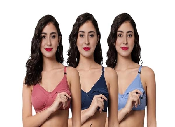Women Feeding Bra Non Padded Full Coverage, Pack of 3-image-32