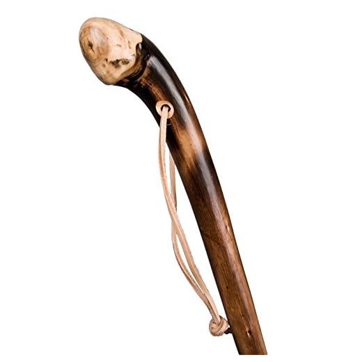 Stock-Fachmann Wanderstock Naturwurzel geflammt mit Lederschlaufe