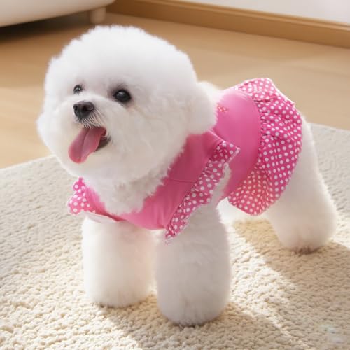 image for XPUDAC 4 Pieces Pet Dog Dress Shirt Puppy Skirt Cute Doggie Dress Summ
