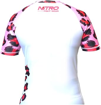 Women's BJJ Rash Guard - Pink - Short Sleeve Brazilian Jiu Jitsu Grappling Rashguard Womens