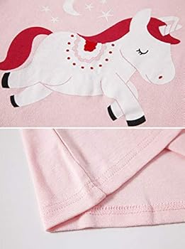 TEDD Meisjes Kerst Pyjama Set Peuter Kleding Nachtkleding Dier Gedrukt Nachtkleding Winter Lange Mouw PJs 2 Stuk Outfit Xmas Gift voor Kinderen, 02 Eenhoorn, 9-10 jaar