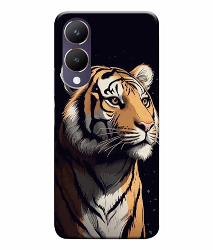 Image of Tiger Faces Animal Printed Hard Back Case Cover & Compatible for Vivo Y28 5G | Vivo Y17S 5G (Multicolor) - D1807