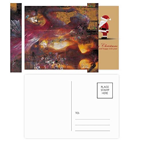 Cartes postales Père Noël aux fleurs de pêche, lot de 20 pièces pour vœux