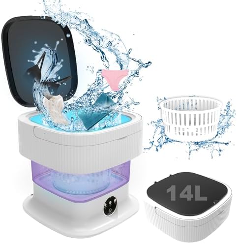 16L 2.3kg 2 In 1 Mini Washing Machine, Portable, Deep Cleans Underwear Baby Clothes Socks Ideal For Apartments Dorms Camping Brown