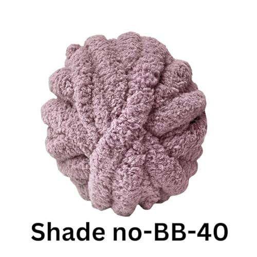 Image of VCR Faded Purple Yarn, 200 Grams Big Chunky Hank, 22 Meters Length, Suitable for Knitting Blankets and Pillows, 100% Polyester Yarn Ball for Crochet DIY, Soft Threads, Pack of 1