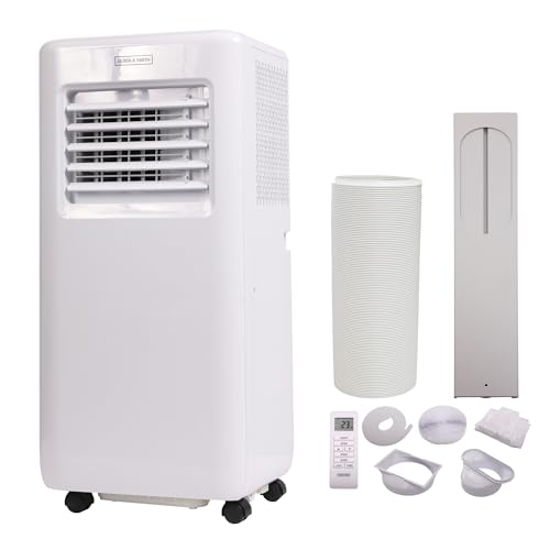 Olsen & Smith 3-in-1 Portable Air Conditioning Unit, AC Air Con Conditioner Cooler On Wheels with Cooling, Fan & Dehumidifier Functions, Window Kit, 24H Timer & Remote Control (9000-BTU)