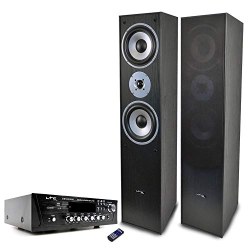 TLC Paire d’enceintes L766-BL + Ampli LTC ATM-7000USB 2X50W - Les Beatles, Paul McCartney, John Lennon, RIngo Starr, George Harrison TLC Paire d'enceintes L766-BL + Ampli LTC ATM-7000USB 2X50W