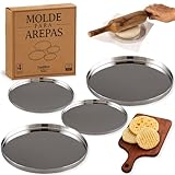Stainless Steel Molde para Arepas with Gift Box – Premium Food Grade Material - Double Size (5.9' & 4.3') and Double Thickness (0.35' & 0.2') for Perfect Arepas Colombianas, Tortillas, Gorditas