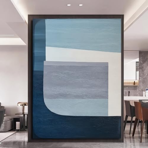 Cuadro abstracto azul para la decoración de la sala de estar moderna con lienzo de 40x50cm 5