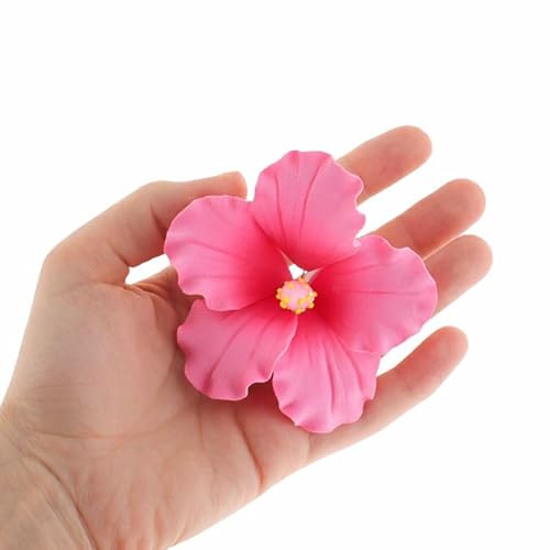 Global Sugar Art Hibiscus Sugar Cake Flowers, Hot Pink, Large,