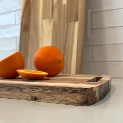 Tabla de Cortar de Madera de Acacia con Mango 34.93x24.77x3.05 cm miniatura 7